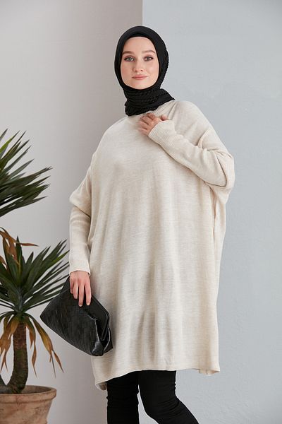 MODAMÜNASİP Half Turtleneck Knitwear Poncho Sweater Tunic