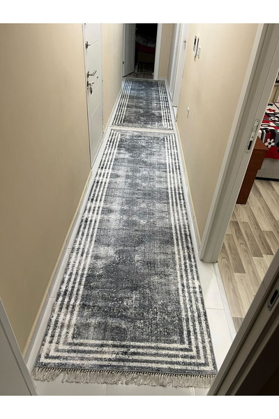 simenteks Dijital Baskı Yıkanabilir Kaymaz Taban Leke Tutmaz Yolluk Kilim Sal...