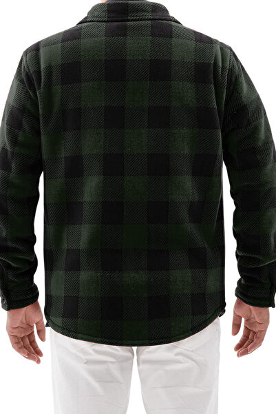 GHASSY CO. Pánská fleecová bunda s outdoorovým košilovým límečkem se čtyřmi kapsami na knoflíky