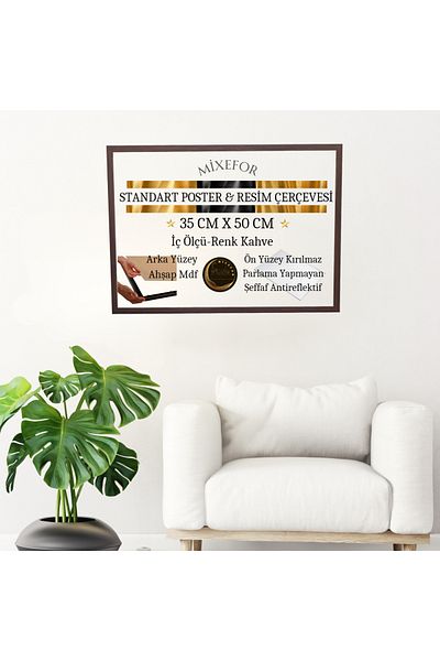 mixefor POSTER PICTURE PHOTO FRAME 35cmX 50cm SIZE FRONT SURFACE ANTI-REFLECTIVE BACK SURFACE WOOD MDF