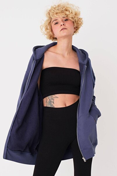 Addax Oversize mikina na zip H9520-asn75