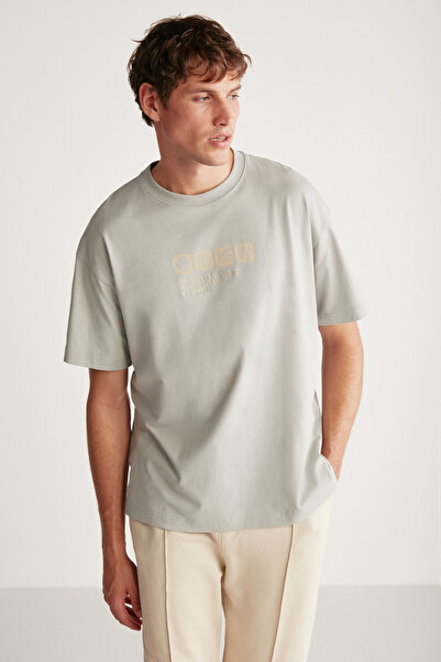 GRIMELANGE Vance Oversize Gray Single T-shirt