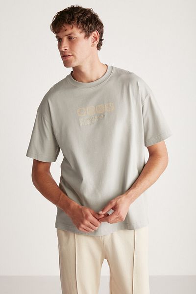 GRIMELANGE Vance Oversize Gray Single T-shirt