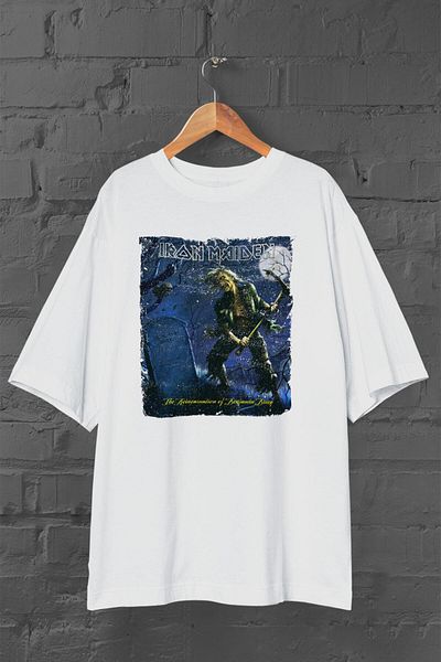 Pisa Art Unisex Iron Maiden The Reincarnation Of Benjamin Breeg Μπλουζάκι με στάμπα 100% βαμβακερό λευκό oversize
