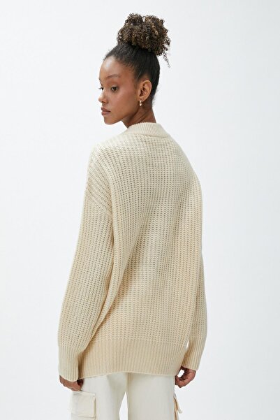 Koton Γυναικεία ζακέτα σε μπεζ χρώμα