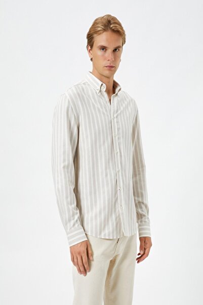 Koton Férfi bézs csíkos ing