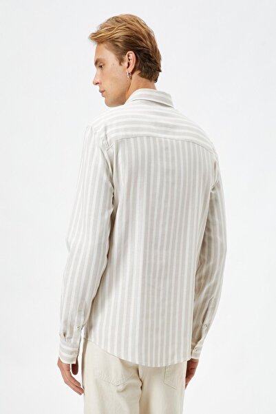 Koton Férfi bézs csíkos ing