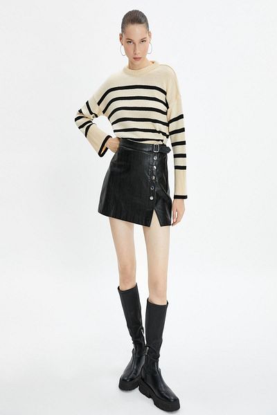 Koton Beige Striped Women's Sweater
