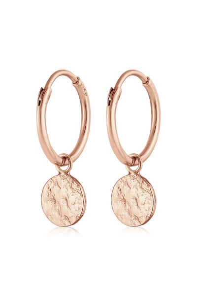 ELLI Ohrringe Creolen Plättchen Coin Organic Look 925 Silber