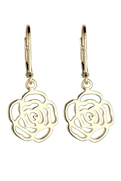 ELLI Ohrringe Rose Blume Blütenform Romantisch Filigran Silber
