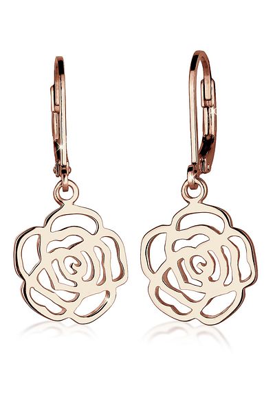 ELLI Ohrringe Rose Blume Blütenform Romantisch Filigran Silber