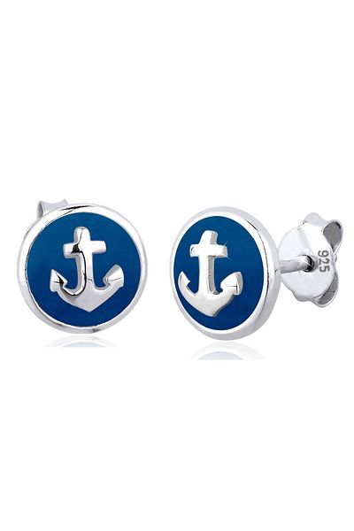 ELLI Ohrringe Anker Maritim Emaille Sailor Trend 925 Gümüş