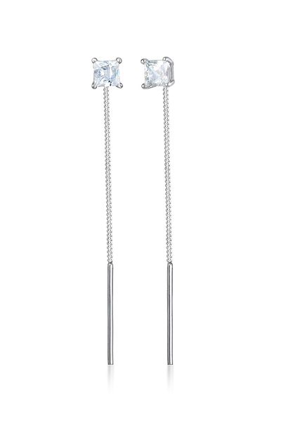 ELLI Ohrringe Geo Kugel Minimal Durchziehen Zirkonia 925 Silber