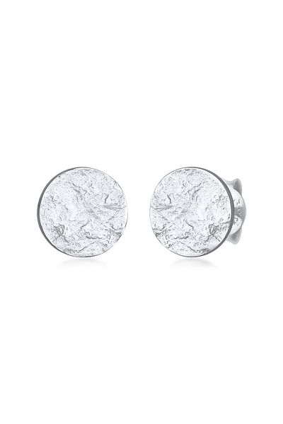 ELLI Ohrringe Stecker Plättchen Disk Rund Antik Silber 925