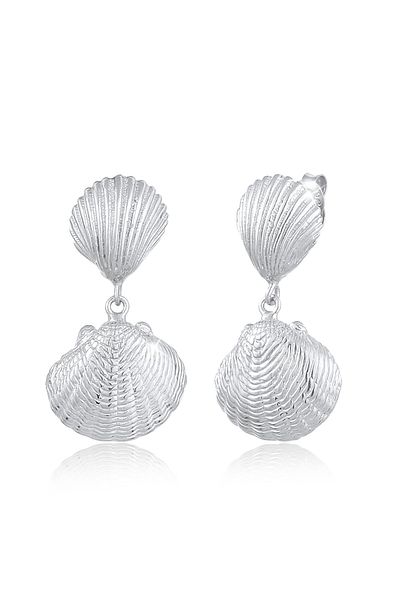 ELLI Ohrringe Ohrhänger Herz-Muschel Sommer Strand 925 Silber