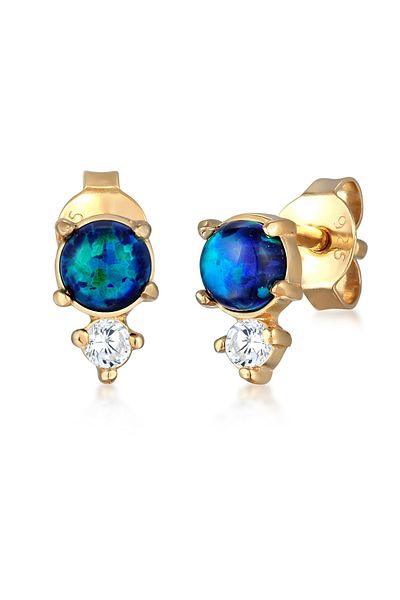 ELLI Ohrringe Geo Kreis Zirkonia Opal Trend 925 Sterling Silber