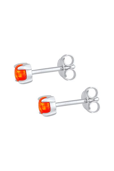 ELLI Ohrringe Stecker Opal Rund Synthetisch 925 Silber