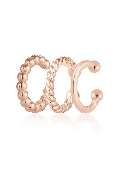 ELLI Ohrringe Earcuff 3er Set Kugel Geo Minimal 925 Silber