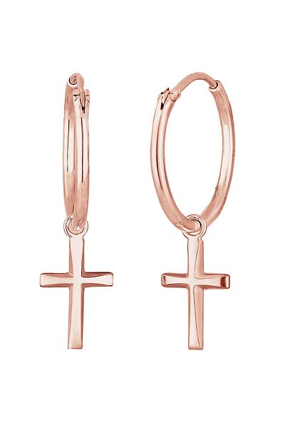 ELLI Ohrringe Creolen Hänger Kreuz Glaube Religion 925 Silber