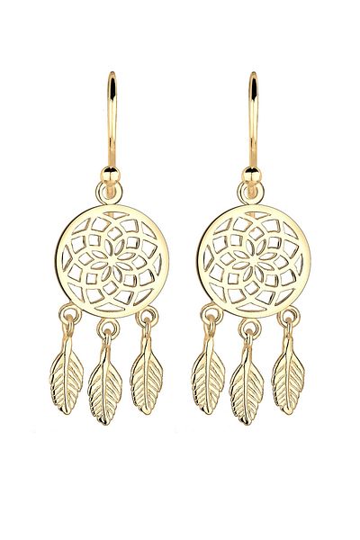 ELLI Ohrringe Traumfänger Federn Boho Festival 925 Silber