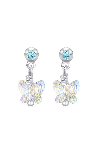 ELLI Ohrringe Kinder Schmetterling Kristalle Silber