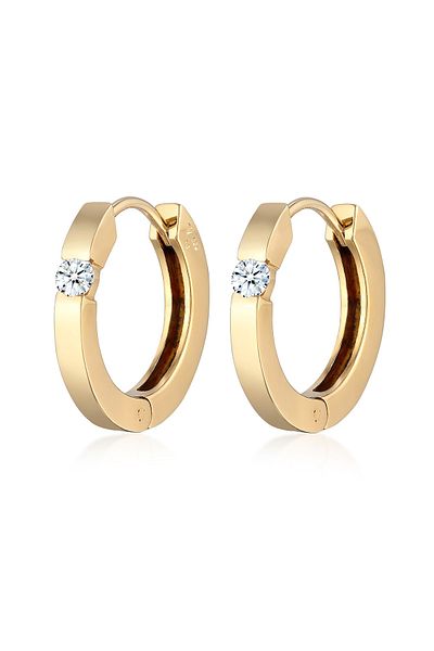 ELLI Ohrringe Creolen Diamant (0,22 ct.) Eleganz 925 Silber
