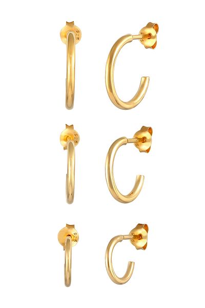 ELLI Ohrringe 3er Set Creolen Stecker Basic Trend 925 Silber