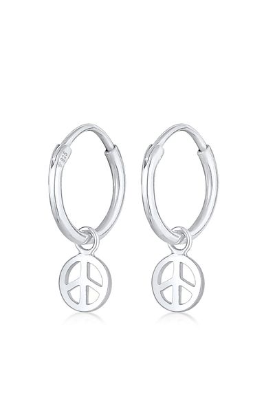 ELLI Ohrringe Creolen Peace Boho Symbol 925 Silber