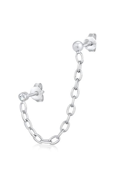 ELLI Ohrringe Kette Piercing Kristall 925 Silber