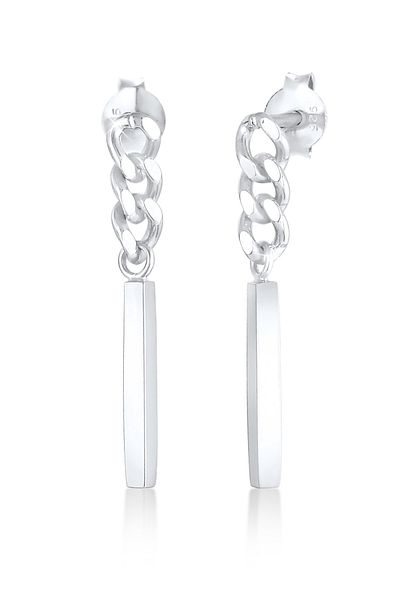 ELLI Ohrringe Hänger Stab Geo Panzer Look 925 Silber