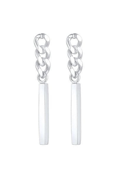 ELLI Ohrringe Hänger Stab Geo Panzer Look 925 Silber