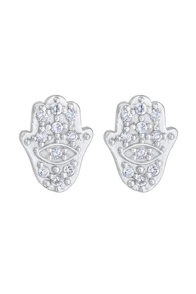 ELLI Ohrringe Hamsa Hand Zirkonia Orient Symbol 925 Silber