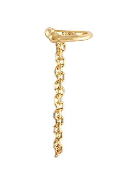 ELLI Ohrringe Earcuff Ohrklemme mit Kette 925 Silber
