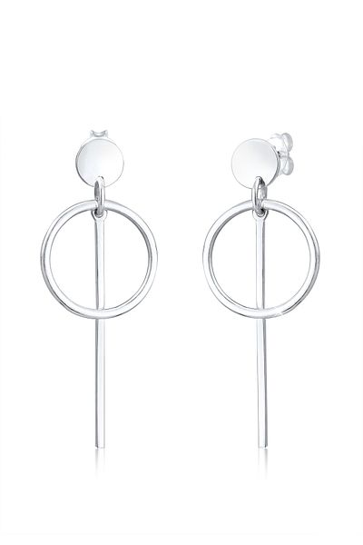 ELLI Ohrringe Hänger Geo Kreis Basic Minimal Cool 925 Silber