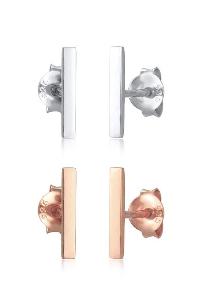 ELLI Ohrringe Stecker 2er Set Basic Geo Minimal Look 925 Silber