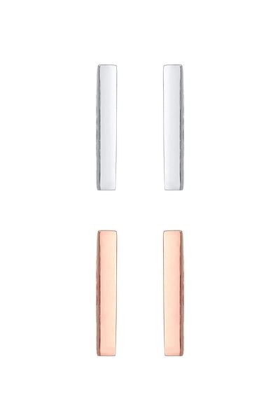 ELLI Ohrringe Stecker 2er Set Basic Geo Minimal Look 925 Silber