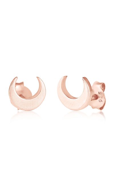 ELLI Ohrringe Halbmond Luna Trend Mat 925 Ayar Gümüş