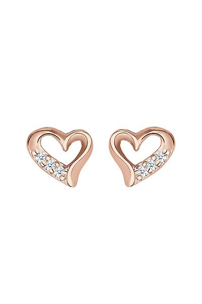 ELLI Ohrringe Herz Liebe Diamant (0,03 ct.) 925 Silber