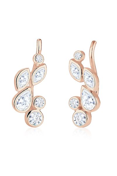 ELLI Ohrringe Earcuff Tropfen Zirkonia 925 Silber