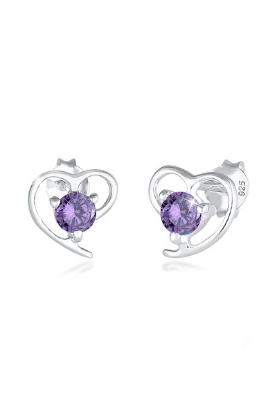ELLI Ohrringe Herz Liebe Zirkonia 925 Sterling Silber
