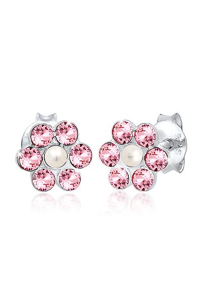 ELLI Ohrringe Kinder Blume Floral Kristall 925 Silber
