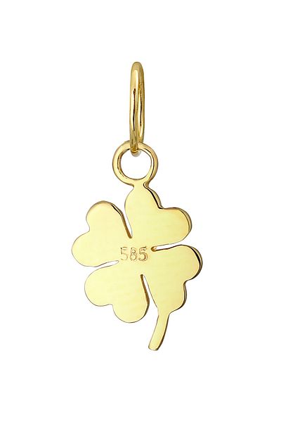 ELLI Anhänger Kleeblatt Glücksbringer 585 Gelbgold