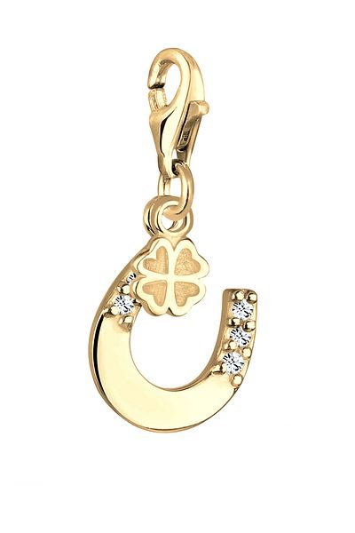 Nenalina Charm Hufeisen Kleeblatt Kristalle 925 Silber