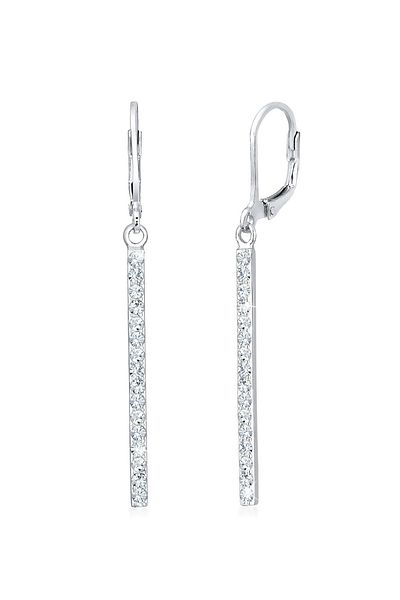 ELLI Ohrringe Geo Stab Sparkling Kristal 925 Gümüş