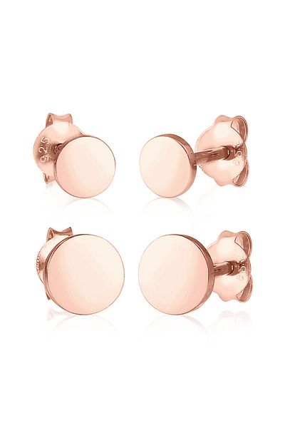 ELLI Ohrringe Disk Plättchen Kreis Basic 2'li Set 925 Gümüş