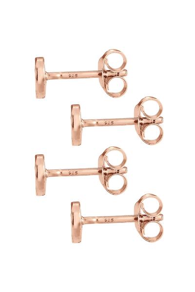 ELLI Ohrringe Set Geo Ohrstecker Gehämmert Glänzend 925 Silber