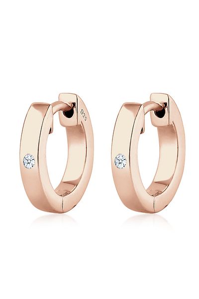 ELLI Ohrringe Creole Diamant (0,03 ct) Silber Geschenkidee
