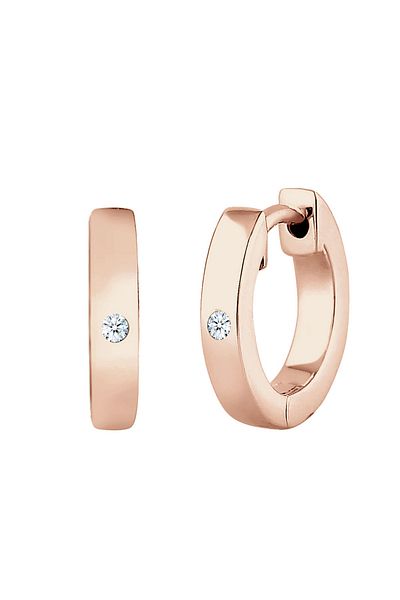 ELLI Ohrringe Creole Diamant (0,03 ct) Silber Geschenkidee