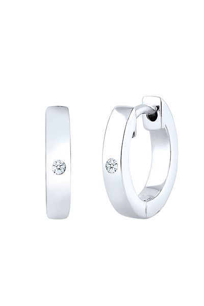 ELLI Ohrringe Creole Diamant (0,03 ct) Silber Geschenkidee