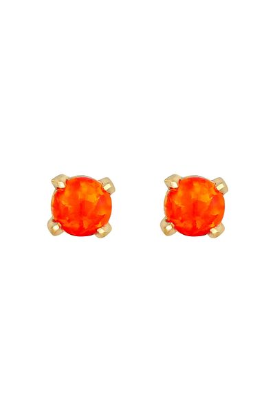 ELLI Ohrringe Stecker Opal Rund Synthetisch 925 Silber